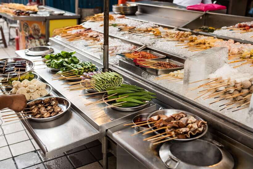 From Kuala Lumpur: Crab Island Tour with Seafood Lunch - Food on the island: omelette, deep-fried prawn balls, and crab lunch