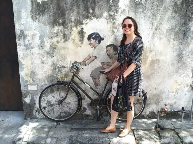 Penang Island: Street Food Walking Tour - Street art, iron-rod sculptures, and an old fire station stop