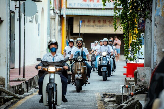 Penang's Night Eat-Venture - The Vespa ride experience: classic photos plus real safety gear