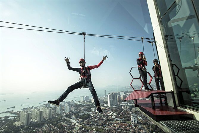 The Gravityz- World's Highest Rope Course Challenge - Views of Pulau Pinang: the reward you don’t have to earn